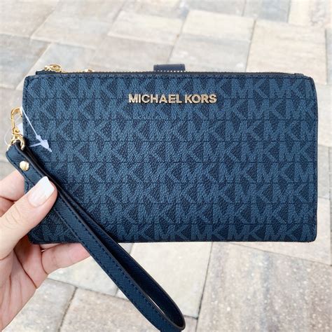 michael kors admiral blue wallet|Michael Kors wristlet wallet outlet.